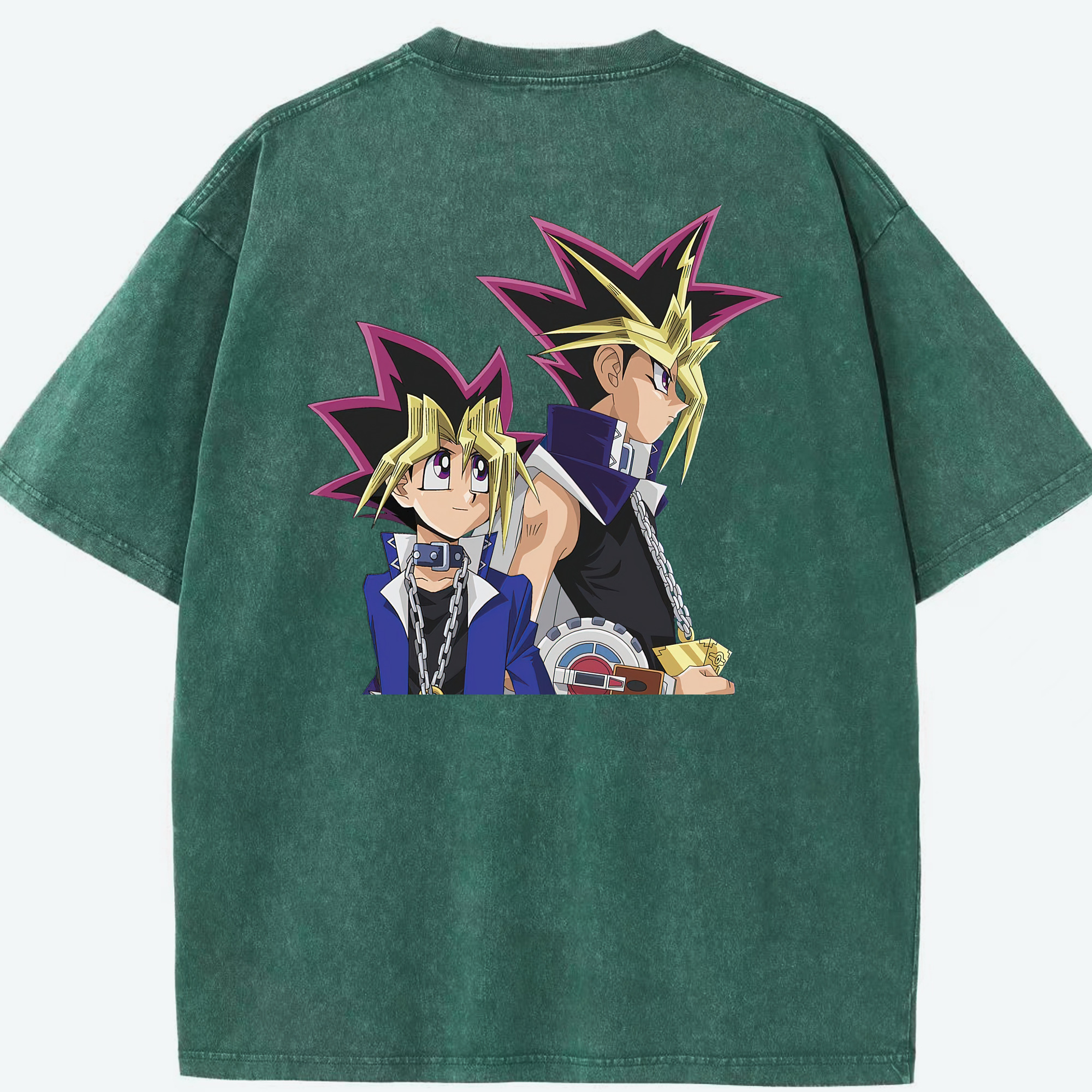 （画像用） 遊☆戯☆王 Yu-Gi-Oh! 綿100% ヴィンテージ風 半袖Tシャツ（背面プリント）